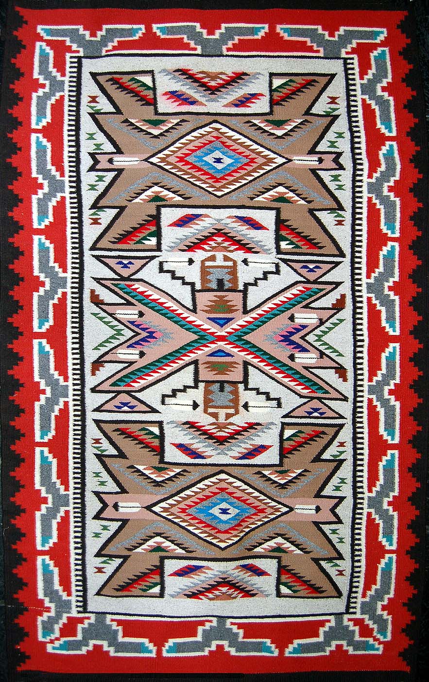 Navajo Rug Weaving By Daisy Kee Teec Nos Pos With Jewel Tones